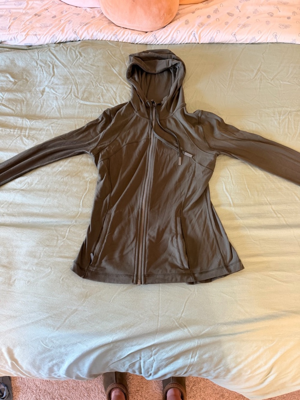 lululemon athletica green  Full-Zip Hooded Bomber Jacket